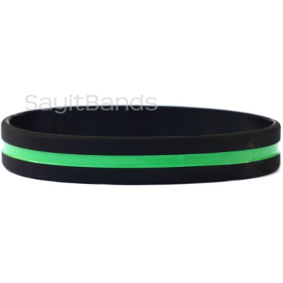 2 Thin Green Line Wristband Awareness - Park Rangers / Forestry / Armed Forces