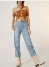 Anthropologie Pilcro The Roamer Pants Utility High Rise Casual Denim Blue 32 EUC