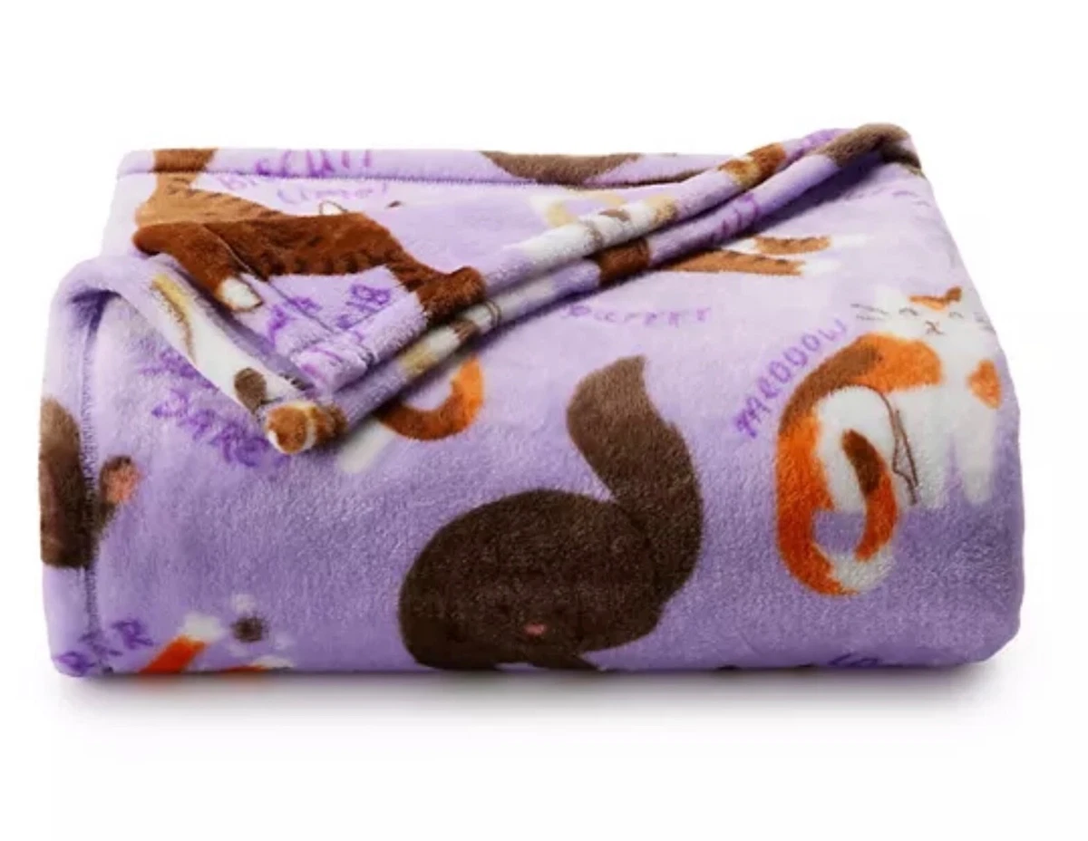 Lavender plush online throw blanket