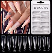 100 Pcs Quick Building Gel Mold Tips Nails Extension Mold Acrylic Sculpted Nails