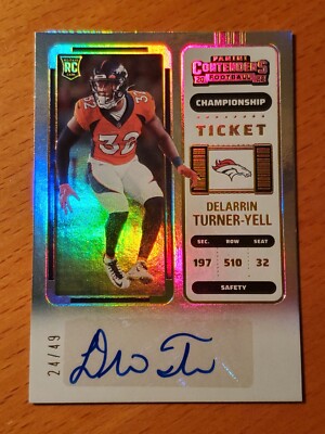 2022 Contenders Championship Ticket #222 Delarrin Turner-Yell Auto #'d 24/49