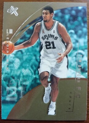 TIM DUNCAN, 2001-02 FLEER eX #89, SPURS