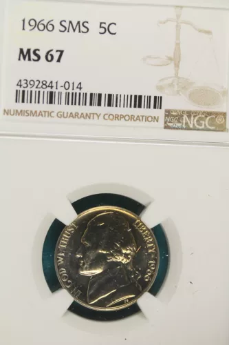 1966  NGC SMS MS 67  Jefferson Nickel #A7837