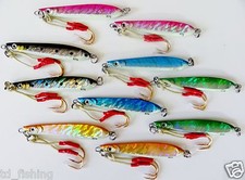 10 pcs Knife Jigs 2.8oz / 80g Vertical Butterfly Fishing Lures - 5 Colors x 2