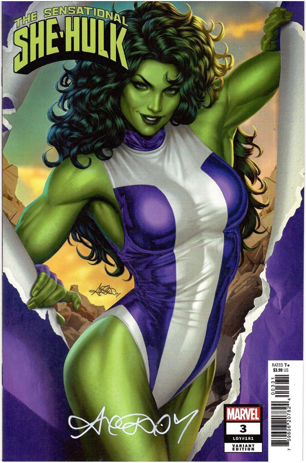 Sensational She-Hulk #3 Ariel Diaz Signed Trade Variant Megacon NM/NM-