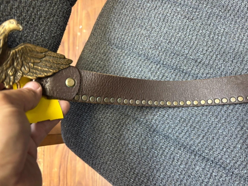 Eagle buckle vintage brown Leather Belt Virginia brand. - Image 3 of 4