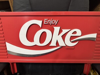 Large Vintage Enjoy Coke Embossed Plastic Sign 27.5