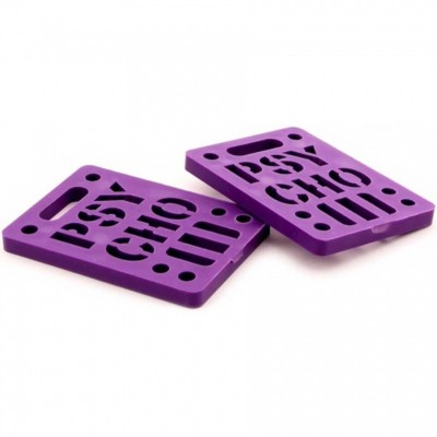 Vision Psycho Brand 1/4'' STENCIL LOGO Dual Bolt Pattern Skateboard Risers PURPLE