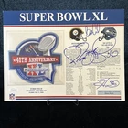 Super Bowl XL Steelers SIGNED 9x12 Patch Photo Bill Cowher, Bettis, Ward JSA COA