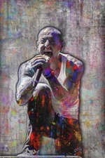 CHESTER BENNINGTON 24x36in Tribute Poster, Chester Bennington Art Free Shipping