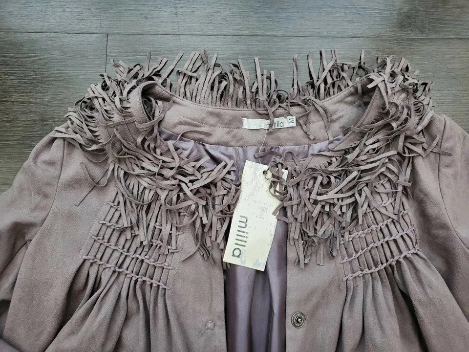 Miilla Fringe Western Short Jacket Women's M Brushed Lightweight  NWT - Image 4 of 4