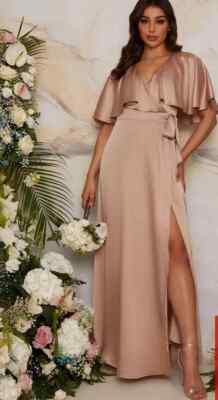 chi chi london long sleeve satin wrap shirt dress reviews Chi Chi London Olive Long Sleeve Satin Wrap Shirt Dress - 6