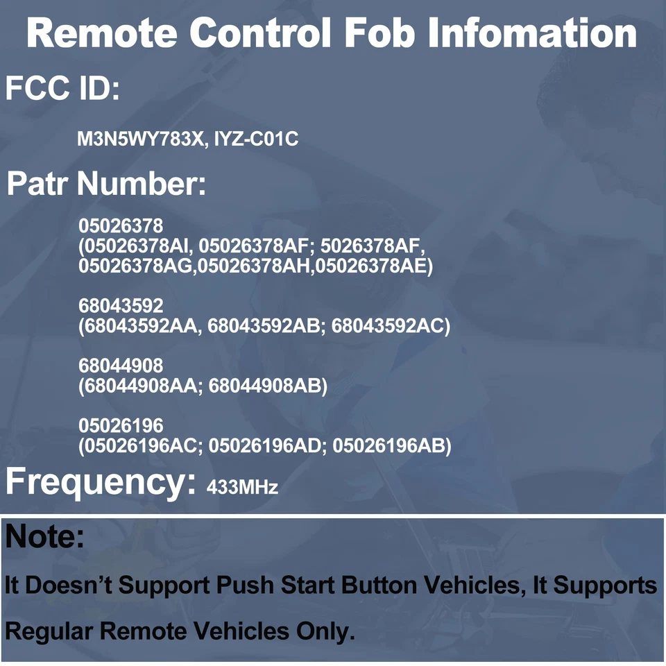 Remote Key fob Kit Tool For 2009-2012 Dodge Ram 1500 Grand Caravan Journey Foto 3 de 4
