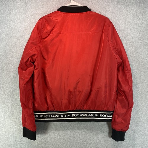 Vintage Rocawear Jacket Women's XL Red Bomber Y2K Full Zip Hip Hop - Picture 12 of 14