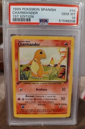 Pokemon PSA 10 GEM MINT SPANISH Charmander Salameche 46/102 1st Edition Base Set - Picture 1 of 2