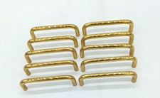 Vintage Lot Of Ten 3.5" Modernist U Shaped Brass Cabinet Pulls Handles No Screws