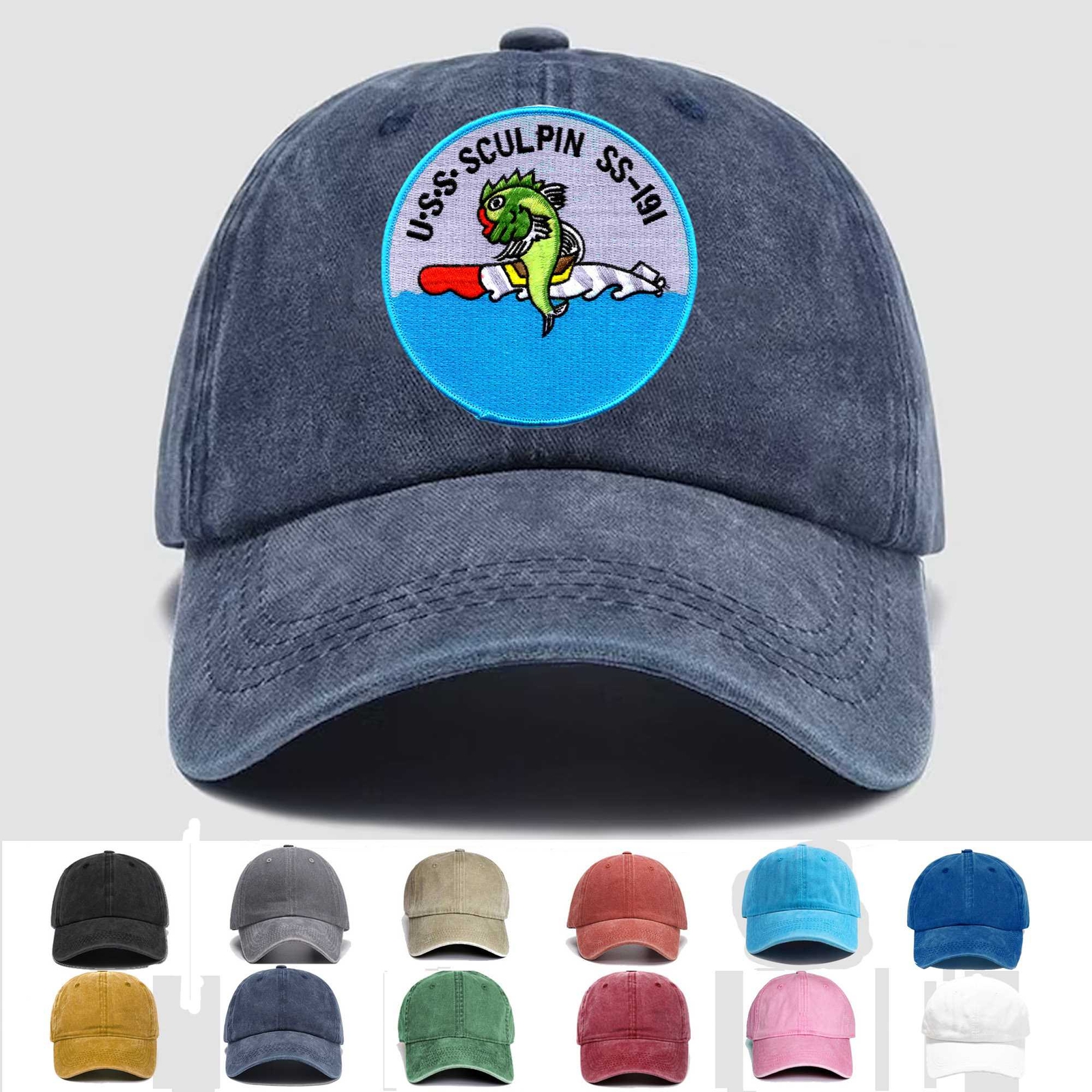 Custom Embroidered Hat SS-191 USS Sculpin, Veteran Cap, Trucker Hat, Gift Idea