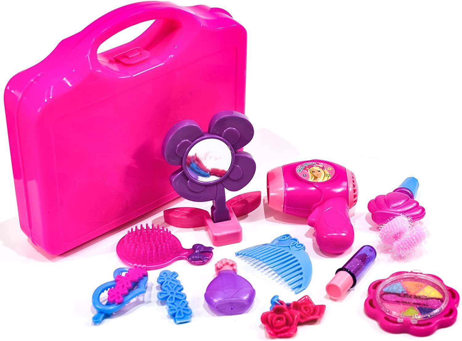 Girls Toy Vanity Beauty Cosmetic Bag Carry Case Hair Dryer Make Up Gift Girls Toy Vanity Beauty Cosmetic Bag Carry Case Hair Dryer Make Up Gift