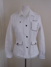 Lovely Marlboro Classics White Denim Style Jacket With Studs Sz 16