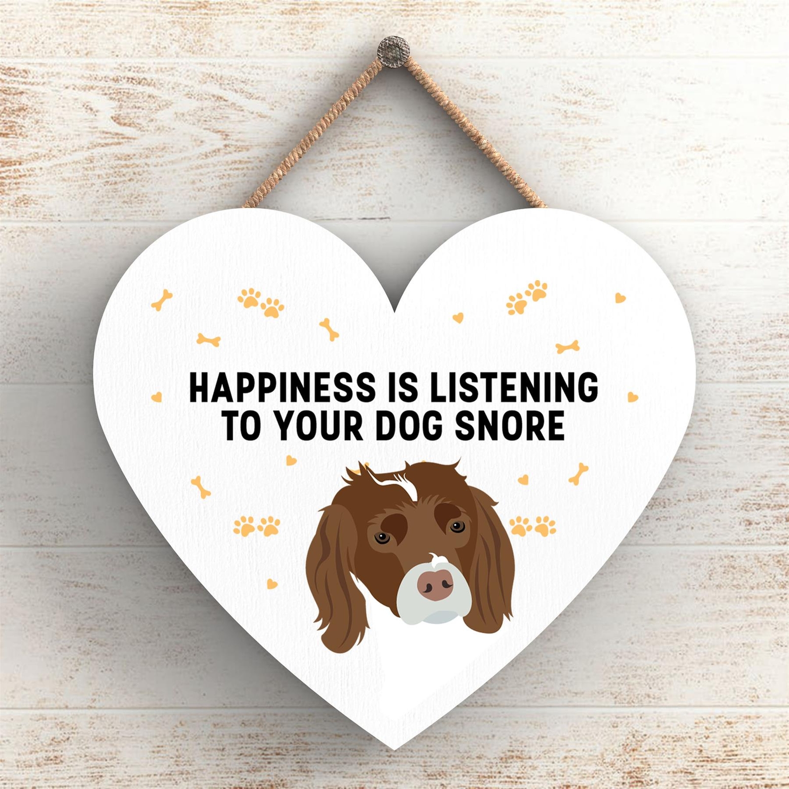 Spaniel Happiness Dog Snoring Without Katie Pearson Artworks Heart Plaque