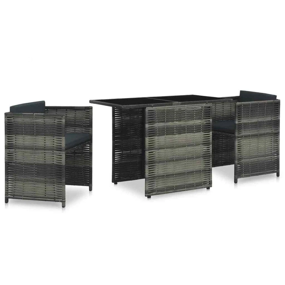 Gartenmöbel Balkonmöbel Balkonset Sitzgruppe Poly Rattan Loungemöbel - Bild 2 von 4