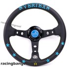 <!--F#f_0-->13inch Vertex Car Racing Deep Dish Sport Steering Wheel Blue Embroidery logo<!--F/-->