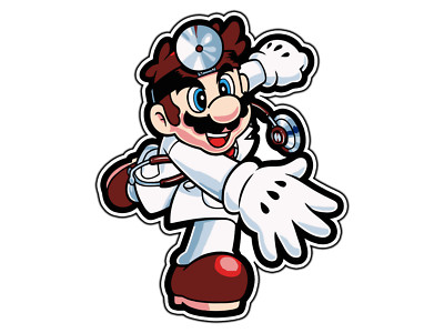 Dr. Mario 2D Mushroom Kingdom Sticker Waterproof Vinyl Decal Die-Cut Car