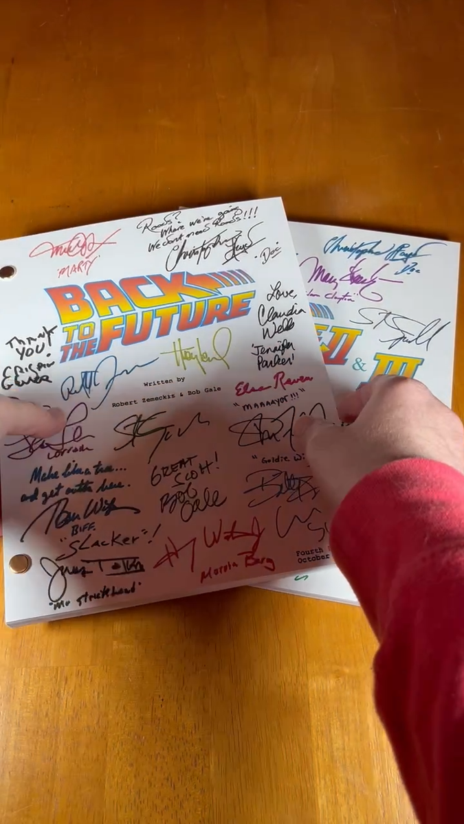 Back to the Future Trilogy Scripts Signed - Autograph Reprints