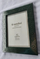 Natalini Italy Lacquered Wood Frame Green and Metallic Gold – 5x7 - NEW