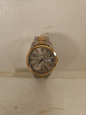 Timex Indiglo Watch WR 30M CR 2016 Cell W/Day & Date SS Stretch Band