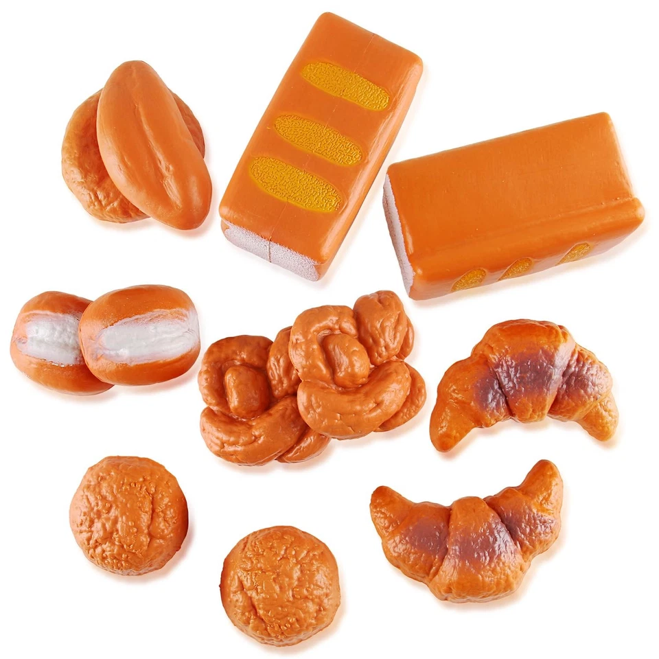 12 PCS Fake Bread Pastries Set - Realistic Plastic Pretend Play Food Toy - Image 4 of 4