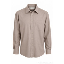 Vintage Yves Saint Laurent Chemises Taupe Dress Shirt Designer Mens 15 80s