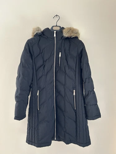 Cappotto donna Michael Kors nero piumino imbottito cappuccio staccabile taglia L
