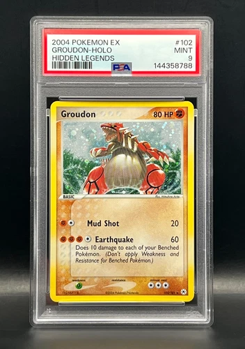 2004 Pokémon EX Hidden Legends-Groudon 102/101 Secret Rare Holo- PSA 9