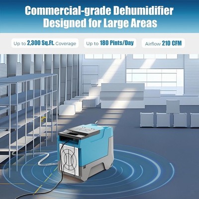 ARGENDON 180Pints Commercial Dehumidifier 2300 sq.ft Coverage with Pump