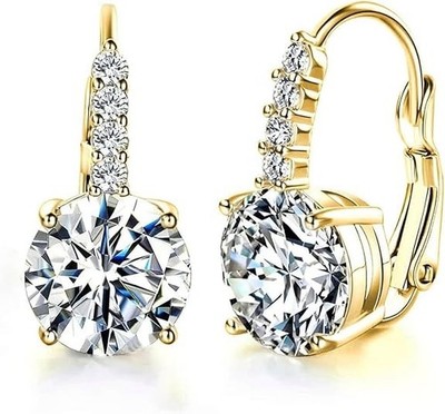 Aretes 18K Brincos Femininos Pendientes Joyeria Fina de Moda De Oro Para Mujer