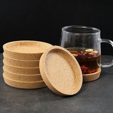Tea Coffee Round Wooden Placemat Cork Coasters Cup Holder Home Insulation Pad