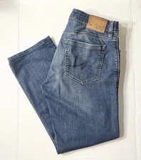 34 Heritage Jeans Men’s 33x34 Blue Courage Mid rise Straight Leg Stretch Luxury 