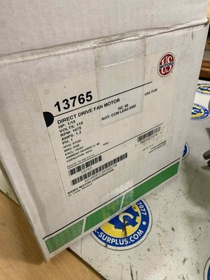 US Motors 13765 Direct Drive Fan Motor   1/15 HP 115V 1075 RPM   New in Box