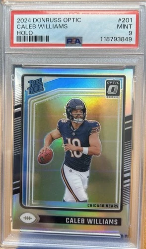 2024 Panini Optic Caleb Williams Holo RC Graded 9 Da Bears