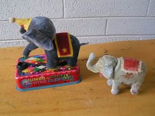 Jumbo The Bubble Blowing Elephant Battery Operated + A Small Wind up Elephant.