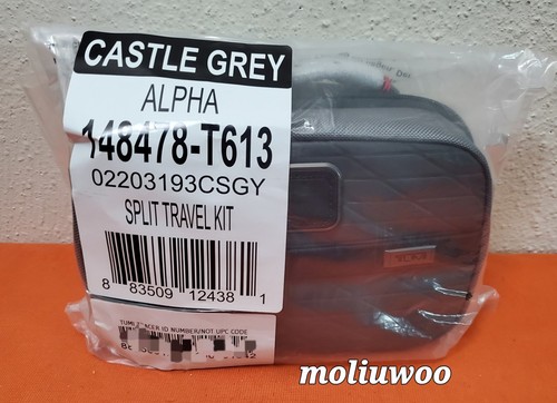 Neu 175 $ Tumi Alpha Castle grau geprägtes Leder & Nylon Split Reise Dopp Kit - Bild 16 von 16