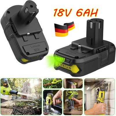 2x 18V 6.0Ah Akku Für RYOBI 6000mAh Lithium RB18L40 P108 P105 Batterie 18 Volt