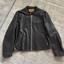 Vintage Kerr Leathers Perforated Leather Motorcycle Jacket 48 Black USA Made