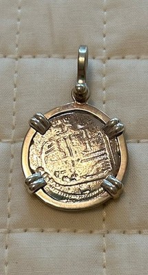 Mel Fisher Atocha Coin Pendant w Recovered Silver Artifact Reproduction w COA