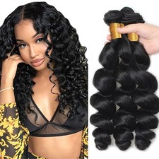 Loose Wave Bundle Human Hair Extension Double Weft 100 Unprocessed Virgin Hair