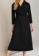 J Jill Dress Womens Black Wrap Midi Sz XL