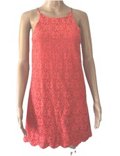 Monteau Coral Dress Size X Small Short Tank A-Line Floral Overlay Summer Party