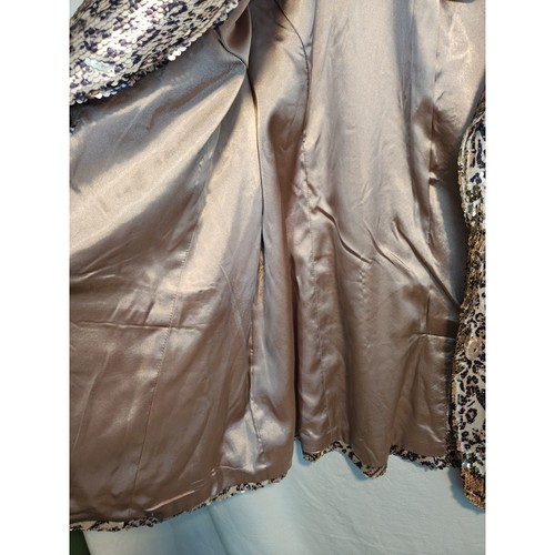 Blazer Berek Estampado Leopardo Lentejuelas Nuevo con Etiquetas Talla XL Vegas Western Vaquera Club Sirena - Imagen 5 de 15