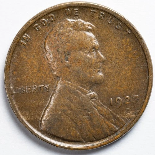 1927-D Extremely Fine (XF) Lincoln Wheat Penny Cent, Denver Mint